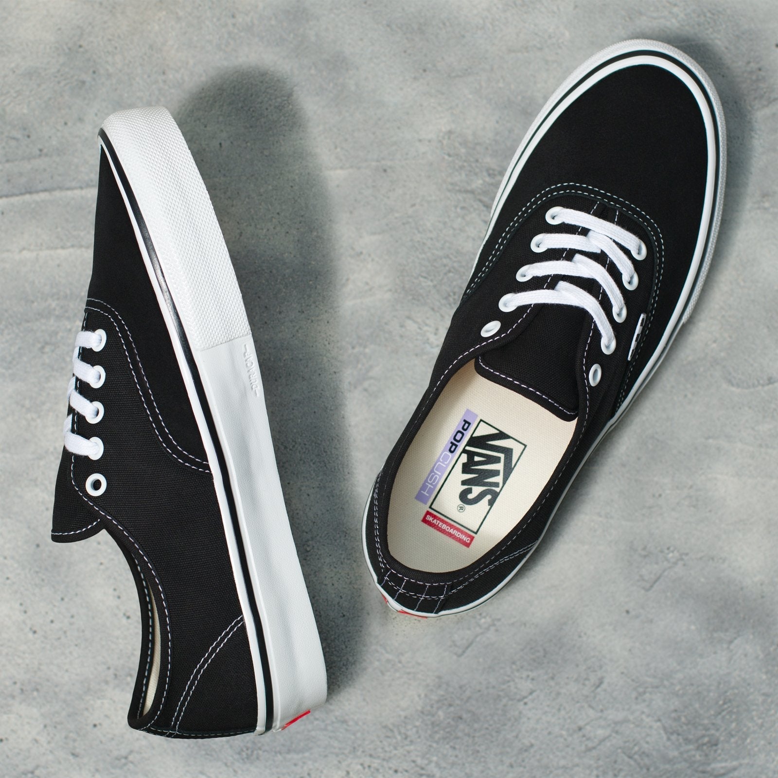 VANS Skate Authentic Black White Shoe Top Laces