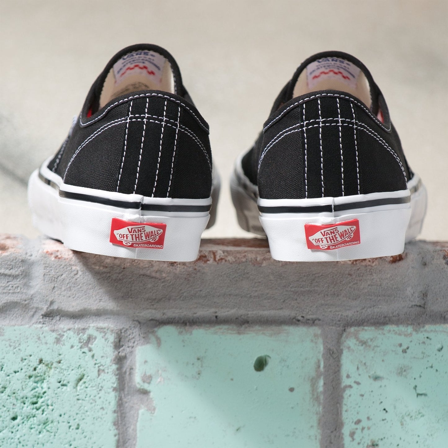 VANS Skate Authentic Black White Shoe Heel
