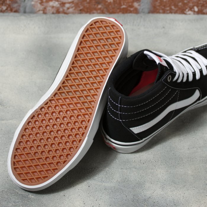 VANS Skate Sk8-Hi Black White Skateboard Shoe Bottom Sole