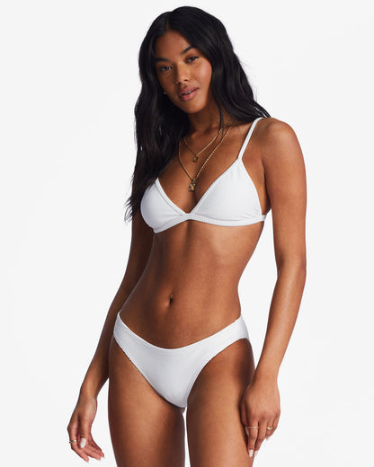 Billabong Tanlines Ceci Tri Bikini Top White Front