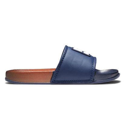 DC Shoes Kids Youth boys Girls Dc Slides slip on slipper sandals blue/brown side
