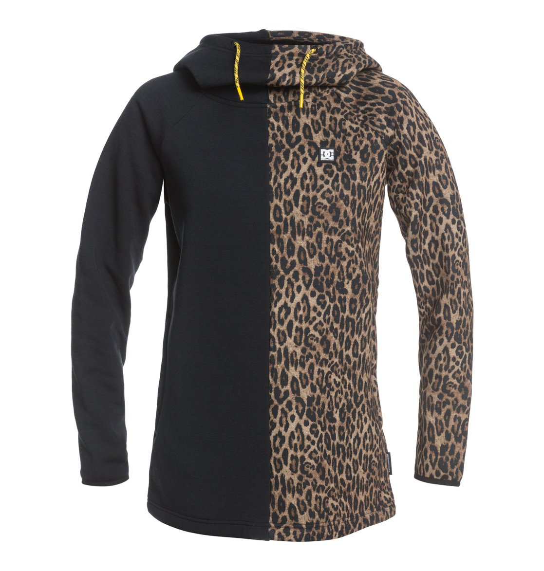 DC Shoes Women's Salem Technical Fleece Hoodie Leopard Fade Black Front
