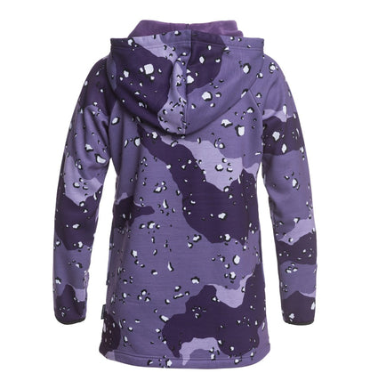 DC Shoes Women's Salem Technical Fleece Hoodie Chocolate Chip Grapescale Camo Front