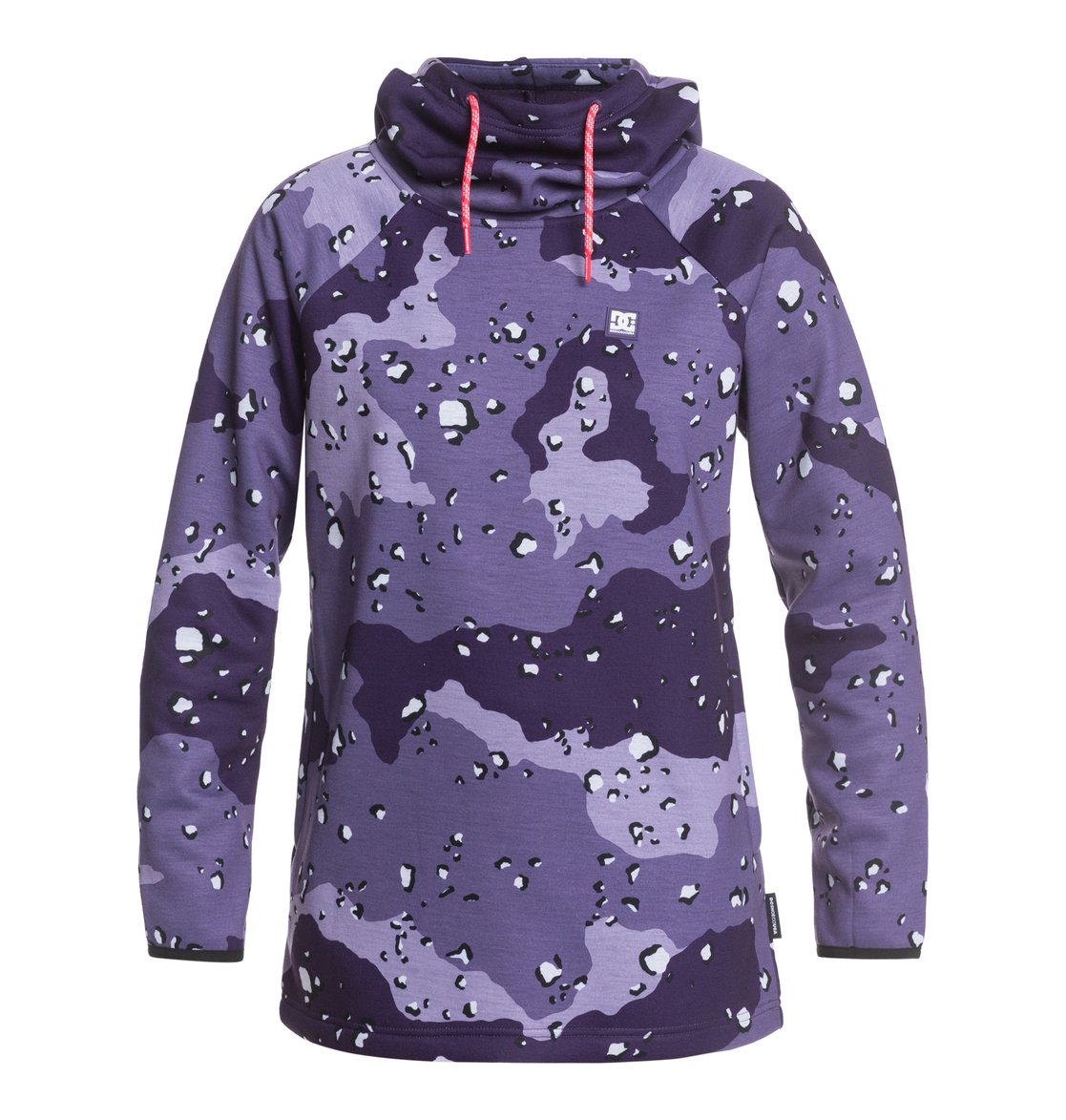DC Shoes Women's Salem Technical Fleece Hoodie Chocolate Chip Grapescale Camo Front