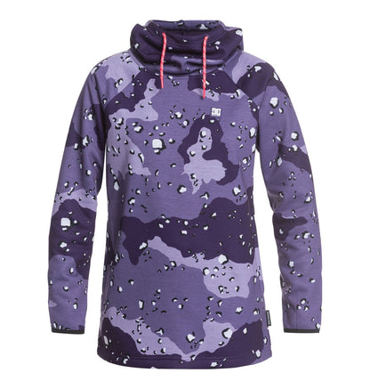 DC Shoes Women's Salem Technical Fleece Hoodie Chocolate Chip Grapescale Camo Front