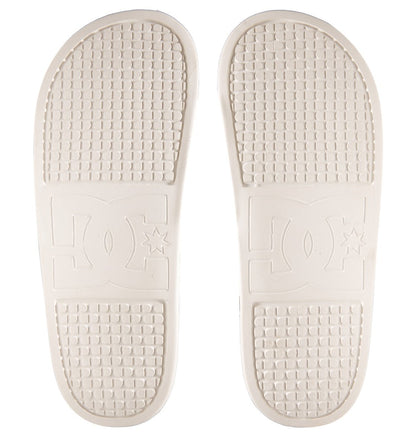 DC Shoes Womans DC Slides Slip-On Sandals Off White Bottom Sole