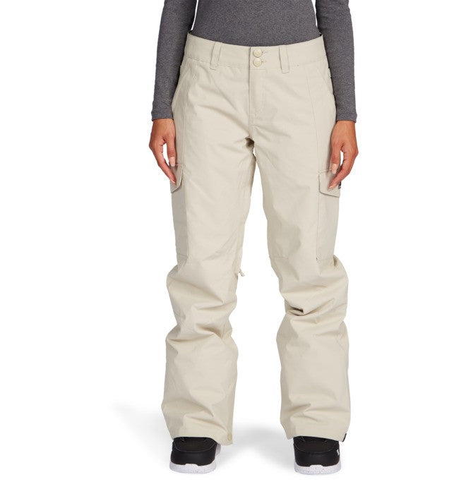 DC Ladies Nonchalant 10K Waterproof Ski and Snowboard Pants Overcast Cream Grey Front