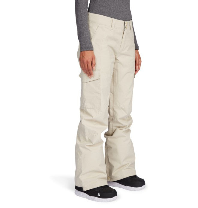 DC Ladies Nonchalant 10K Waterproof Ski and Snowboard Pants Overcast Cream Grey Right Side
