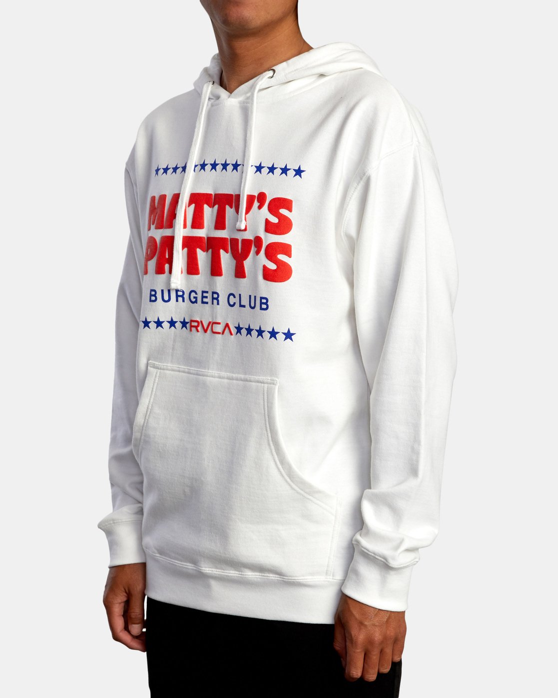 RVCA Matty Burger Hoodie White Left Front