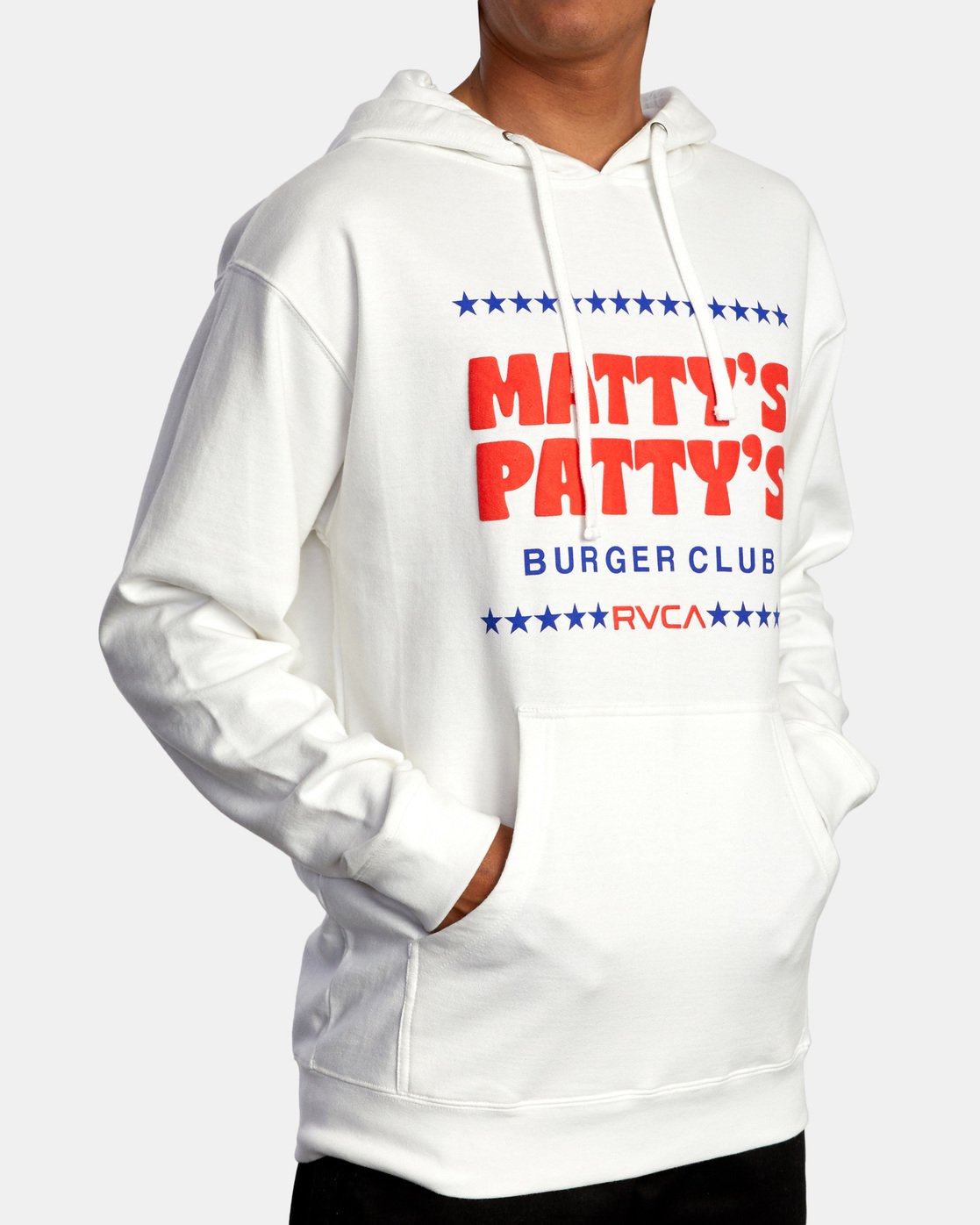 RVCA Matty Burger Hoodie White Front Right
