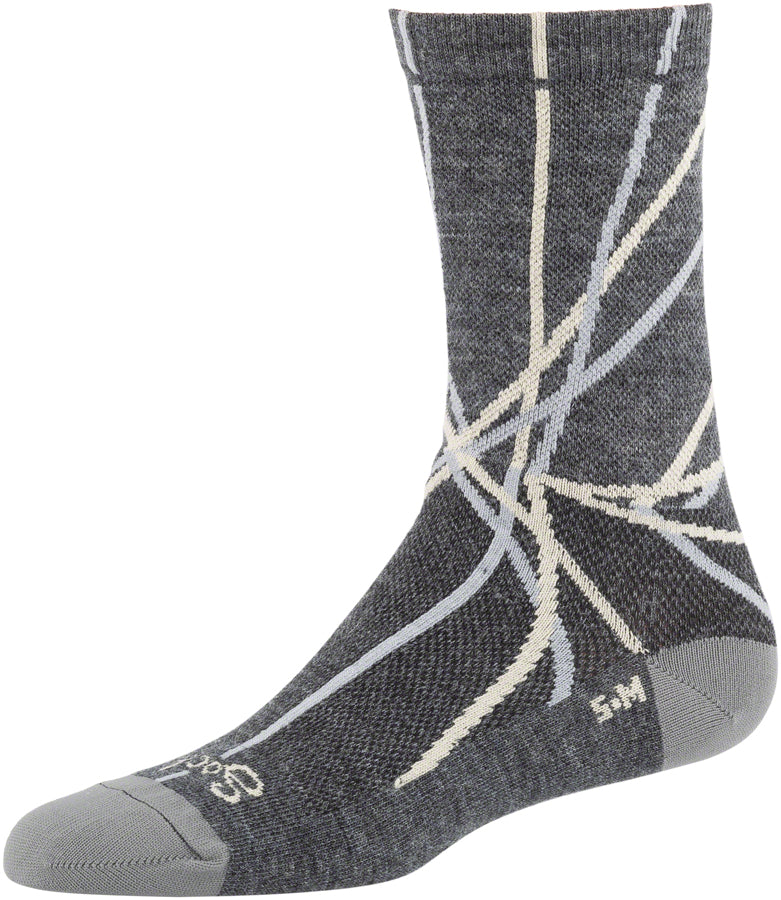 SockGuy All-City Damn Fine Crew Merino Wool Socks Charcoal/Sage green/khaki