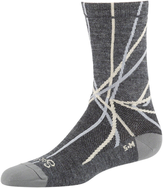 SockGuy All-City Damn Fine Crew Merino Wool Socks Charcoal/Sage green/khaki