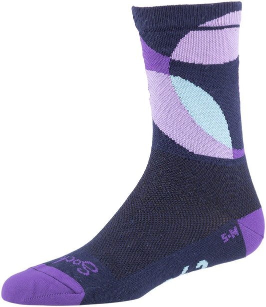 Sock Guy All City Dot Game Crew Socks Cycling Leisure Fashion Purple Navy