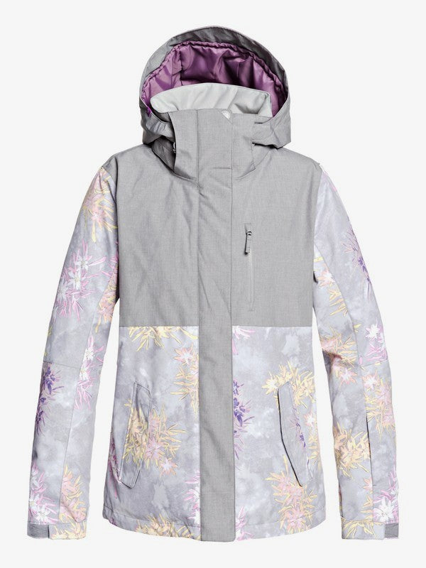 Roxy Women's Jetty Block Snow Jacket Edelweiss Front and main view