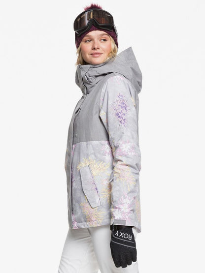 Roxy Women's Jetty Block Snow Jacket Edelweiss  model side view