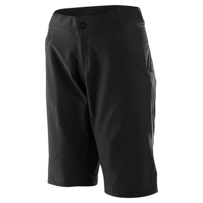 Troy Lee Designs Women's Mischief Padded MTB Mountain Bike Shorts with Liner Solid Black Front