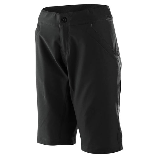 Troy Lee Designs Women's Mischief Padded MTB Mountain Bike Shorts with Liner Solid Black Front