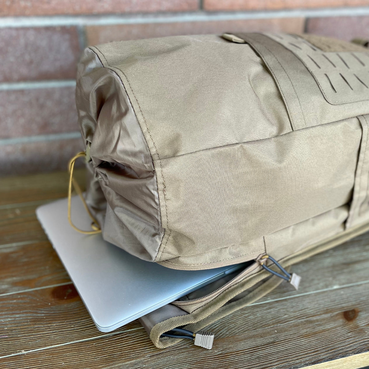 Wolftraders LoadedWolf multiOperational 40 Liter Tactical Backpack Olive Coyote Tan Brown Top Drawstring wiht laptop
