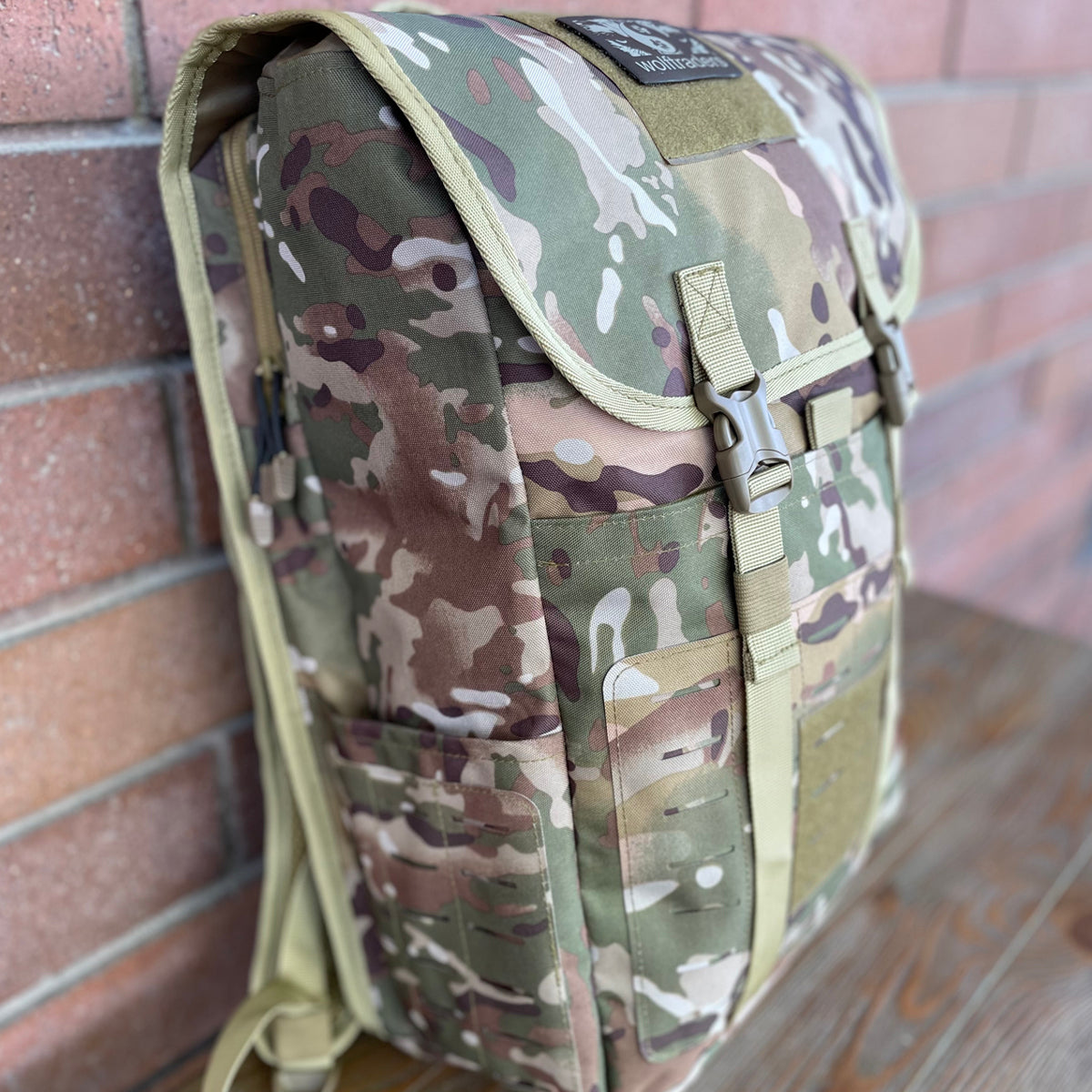 Wolftraders LoadedWolf multiOperational 40 Liter Tactical Backpack OCP Side Molle Straps