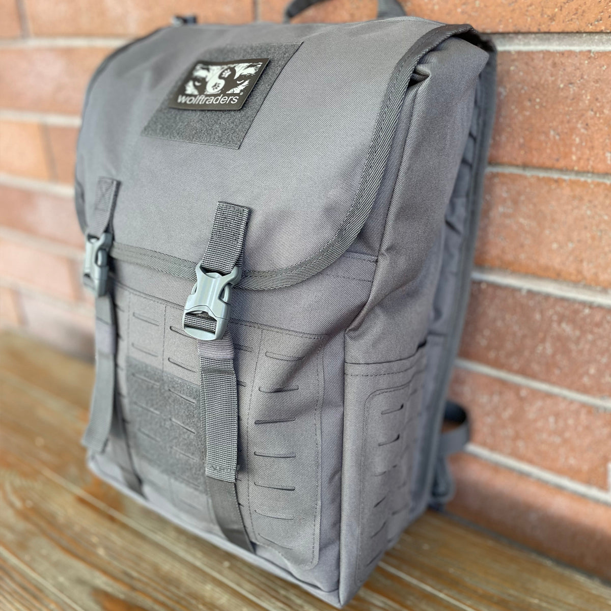 Wolftraders LoadedWolf multiOperational 40 Liter Tactical Backpack Grey Side Molle Straps