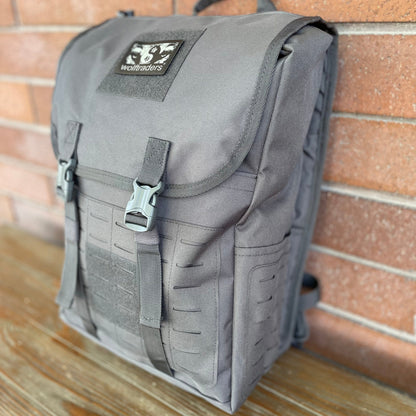 Wolftraders LoadedWolf multiOperational 40 Liter Tactical Backpack Grey Side Molle Straps
