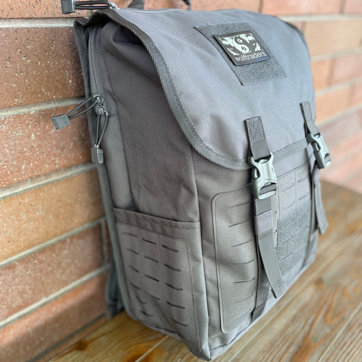 Wolftraders LoadedWolf multiOperational 40 Liter Tactical Backpack Grey Side 2 Molle