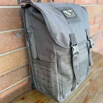 Wolftraders LoadedWolf multiOperational 40 Liter Tactical Backpack Grey Side 2 Molle