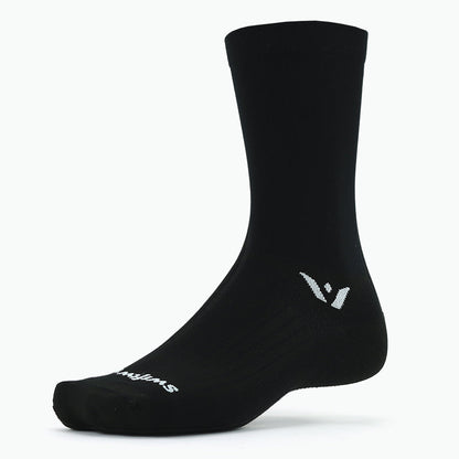 Swiftwick Mens Womens Unisex Aspire Seven 7 inch Crew Cuff Biking Socks black