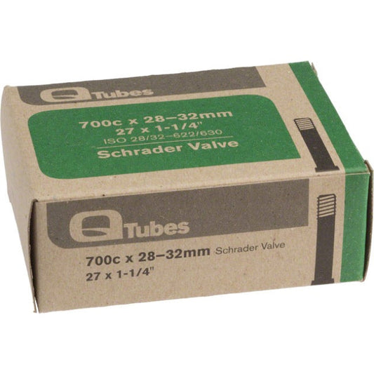Qtubes 700c x 28-32mm (27 x 1-1/4) shcrader valve road urban gravel bike inner tube