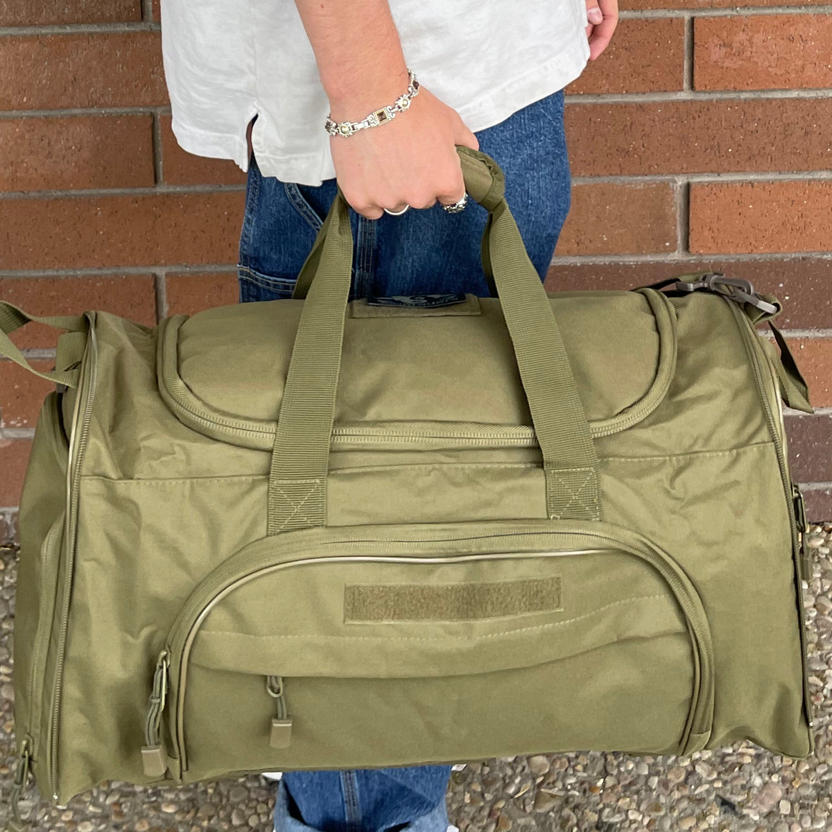 Wolftraders wolfNGo II 2 Locker Room Duffle Bag Olive Draft Green Main by handle