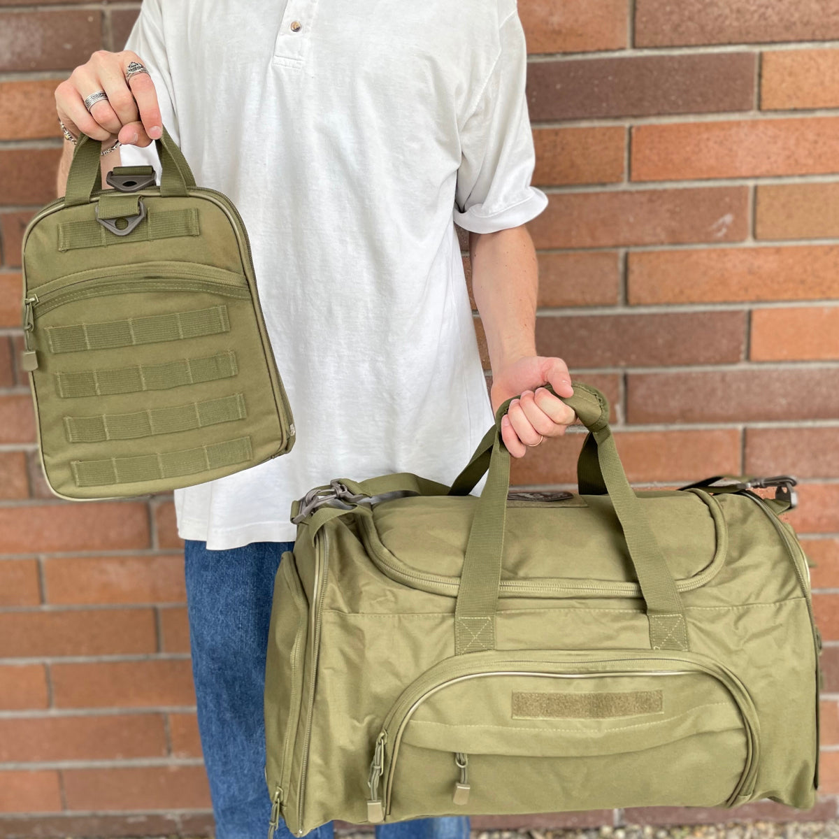 Wolftraders wolfNGo II 2 Locker Room Duffle Bag Olive Draft Green Main with folded self 2