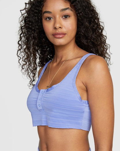 RVCA Rowan Crop Top Bikini Top Peacock Front Side