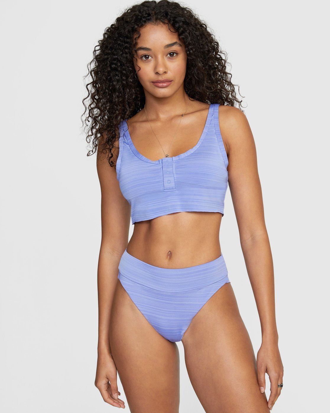 RVCA Rowan Crop Top Bikini Top Peacock Front